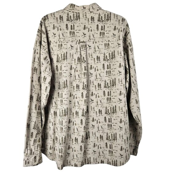 Columbia All Over Moose Tree Print Button Up Shirt Mens XL Pattern Hunt Nature - Picture 5 of 6